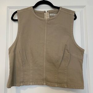 ABERCROMBIE tan denim vest XL
